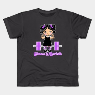 Tattooed girl, fitness girl, gym girl Kids T-Shirt